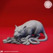 maks giant rat - tabletop miniature game beast coins creature decoration dnd gaming monster pathfinder treasure ttrpg toy 3d print model - Mito3D