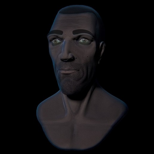 male bust art sculpture 3D print model - Mito3D