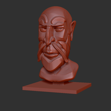 male bust goatee art beard head man 3d print model - Mito3D
