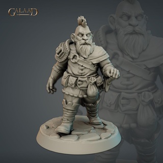 male dwarf warrior Game dragon fantasy fighter roleplay rpg sword wargame dungeon dnd leather merchant traveler warband 3d print model - Mito3D