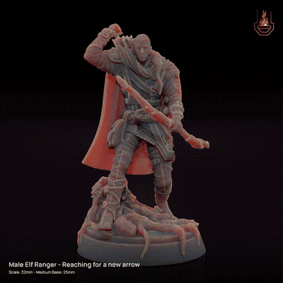 männlich ranger erreichen pfeil spiel bogen kap schwerter 3d print model - Mito3D