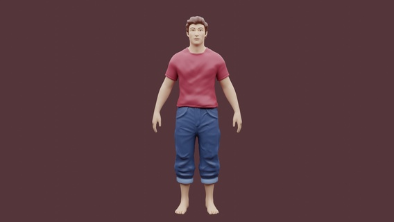 male fashion clothes mfc1 3dmodel 3dprintable blender character modeling fashionable 3d print model - Mito3D