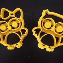 male female owl cookie cutter cortante buhos lechuza buho 3d print model - Mito3D