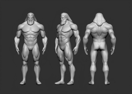 masculino herói estilizado base modelo arte homem corpo malha cheio 3d print model - Mito3D
