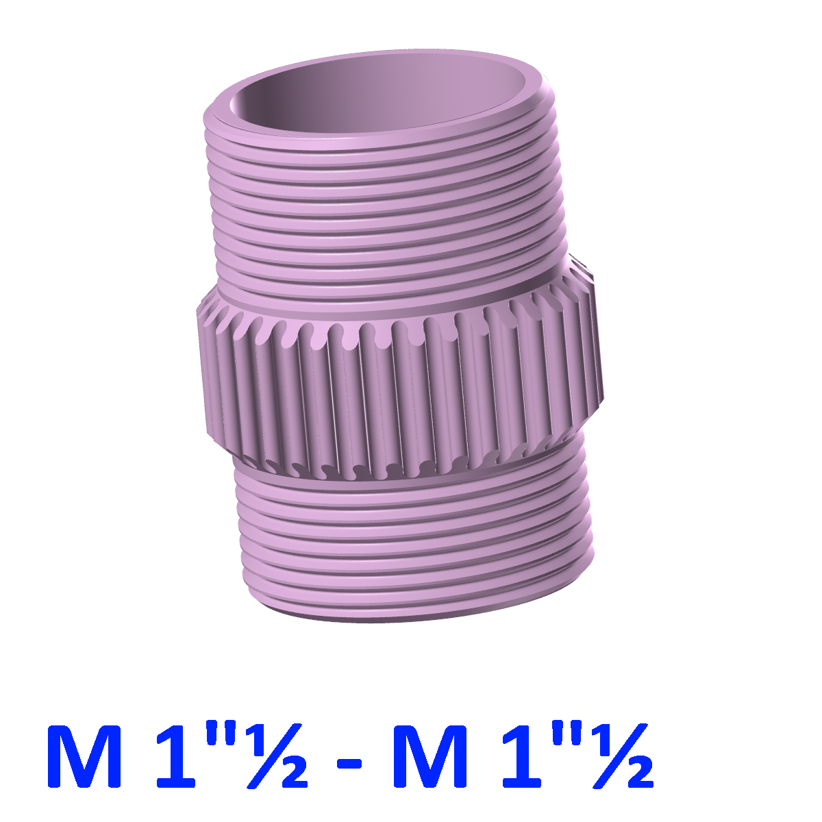 male fitting - 1 connection nipple plumbing 11 2 3D print model - Mito3D