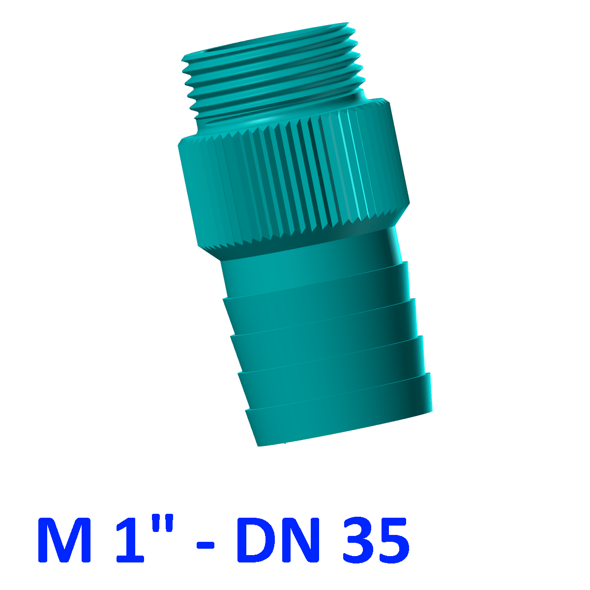 masculino adecuado 1 dn 35 conexión pezón plomería dn35 3D print model - Mito3D