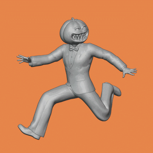 masculino calabaza cabeza corriendo Víspera Santos horror fantasma noche terror vela partido 3D print model - Mito3D