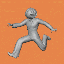 maschio zucca testa in esecuzione Halloween orrore fantasma notte terrore candela festa 3d print model - Mito3D