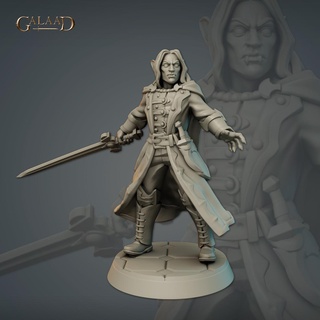 male vampire 02 Game fantasy fighter game roleplay rpg sword vampire warrior blood lord male dungeon  3d print model - Mito3D