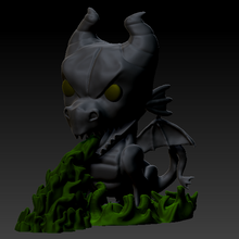Malefica dragon poupée funko type disney pop maléfique diaval aurore 3d print model - Mito3D
