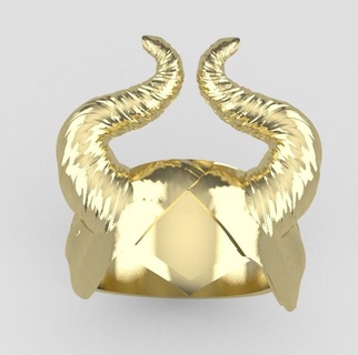 malefica ring 3d model evil horns film gold 18k stl design3d jewel beautiful carat sleeper lady witch disney funny 3d print model - Mito3D