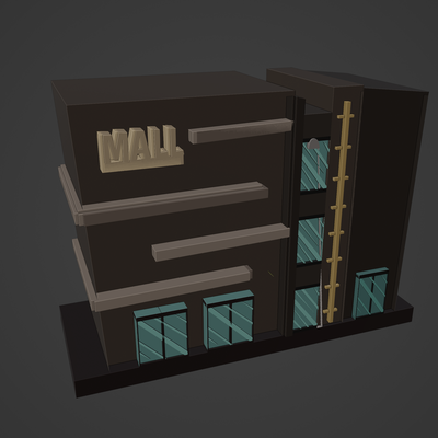 alışveriş merkezi modern bina mimari pencere gökyüzü apartman ev iç çatı balkon cephe yerleşim dış hikaye gökdelen cartoon home karikatür 3d print model - Mito3D