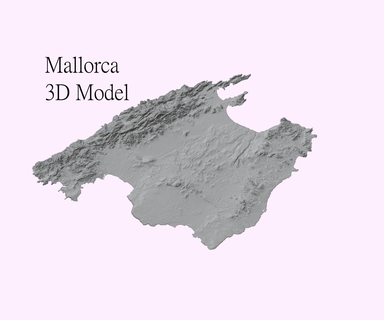 Mallorca Spanien topografisch Modell Mauer Kunst Geographie 3d print model - Mito3D