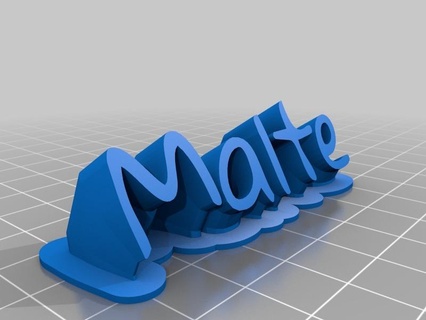 malte plate customized office 3d print model - Mito3D