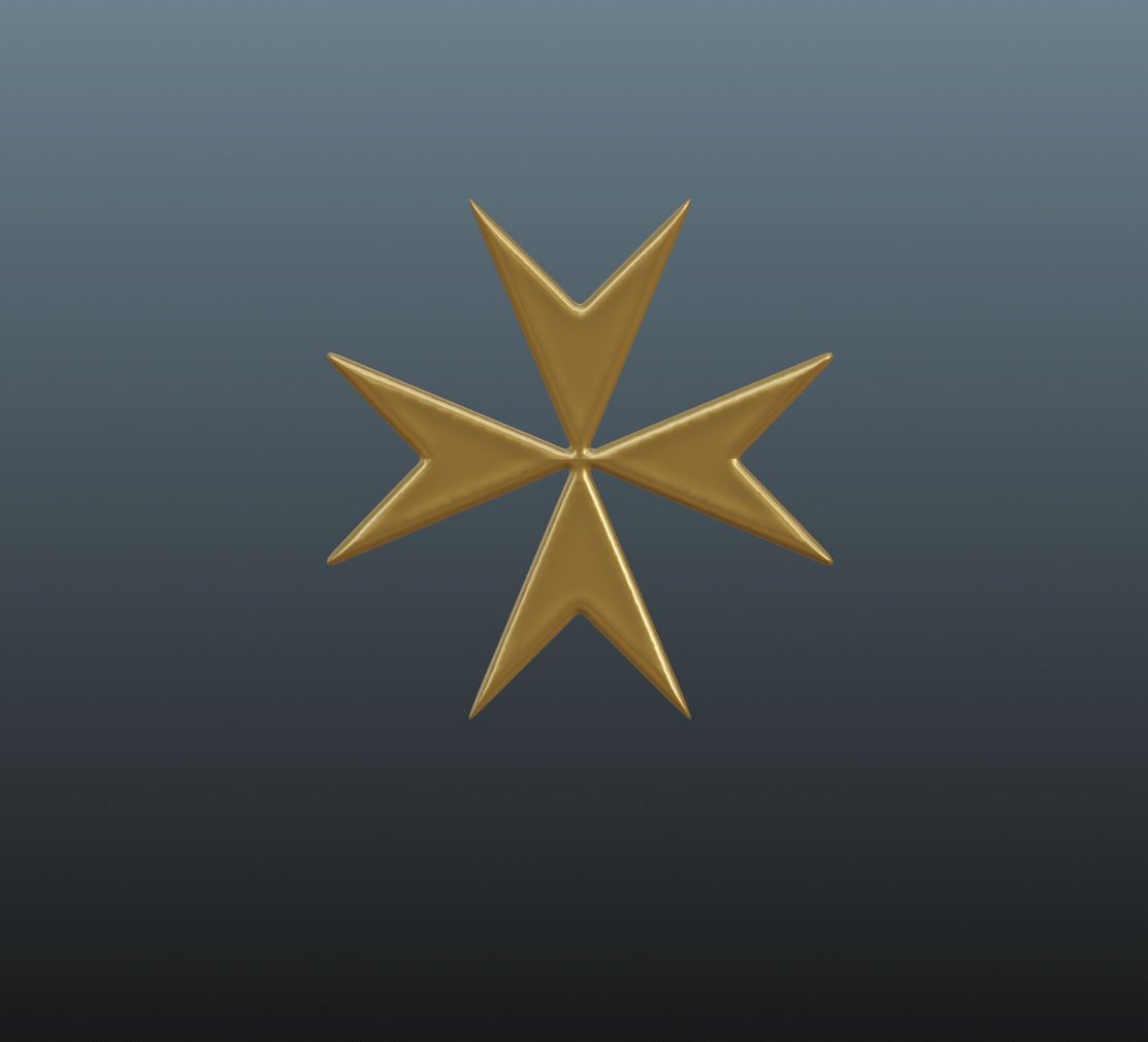 maltese cross malta gozo knights history art simple basic plain logo medal heraldic military 3D print model - Mito3D