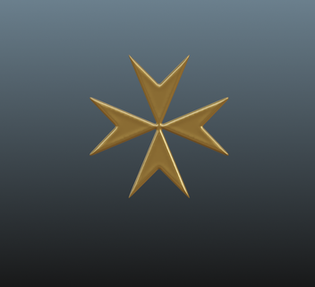 maltesisch Kreuz Malta Vergnügen Ritter Geschichte Kunst einfach Basic Logo Medaille heraldisch Militär 3d print model - Mito3D