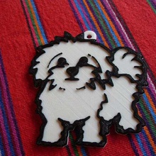 maltais chien ornement art pièces de badges le vacances les fêtes noël 3d print model - Mito3D