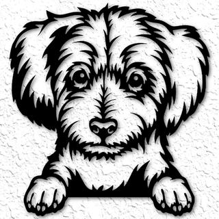maltese cucciolo parete arte maltipo arredamento cane canino razza animale gratuito casa 2d w2 Basso poli piccolo pacco 3d print model - Mito3D