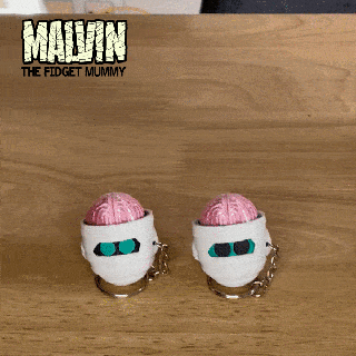 malvin fidget mummy - halloween brain keychain toy 3d print model - Mito3D