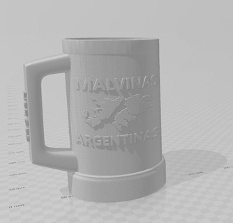 Malvinas Argentina Picar caneca jarro vidro campeão mundo Fernet 2023 litro 3d print model - Mito3D