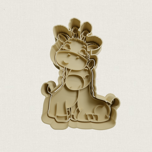 mama giraffe cookie cutters cutter moulds mom mother'day mother's day 3D print model - Mito3D