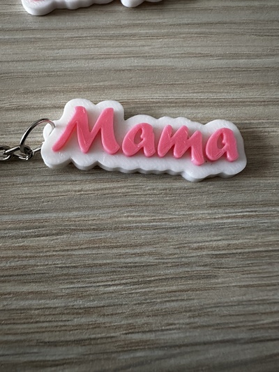 mama keychain mother's day international women mother 2 colors text keychains 3d print model - Mito3D