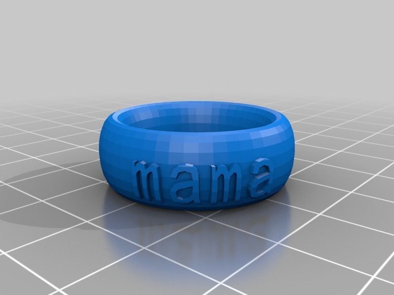 mamá texto anillo pulsera corona cosa personalizado Moda 3D print model - Mito3D