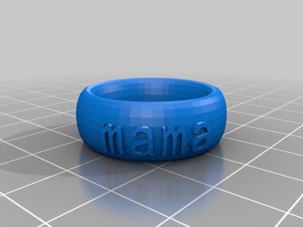 mamá texto anillo pulsera corona cosa personalizado Moda 3d print model - Mito3D