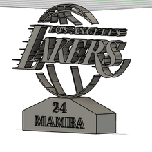 mamba24 f3d nba Kobe Bryant Lakers 3d print model - Mito3D