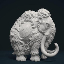 mammoth sanat tusk fosil eski cnc yazdırılabilir büyük köknar curl canavar hayvan fil mamoth 3d print model - Mito3D