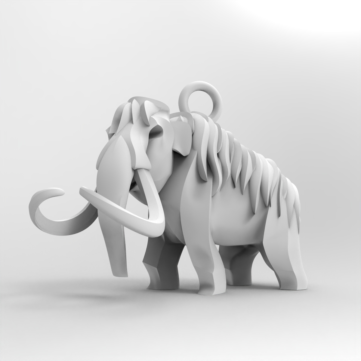 mammouth bijoux modèle l'éléphant pendentif Collier biologique 3D print model - Mito3D