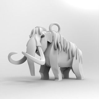 mamute joalheria modelo mamute mamute elefante pingente colar orgânico 3d print model - Mito3D