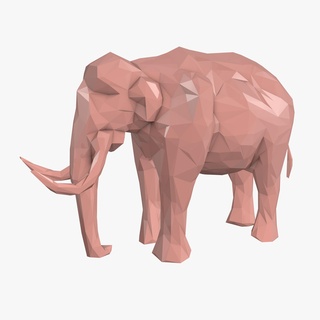 mamut escuela politécnica Arte geométrico elefante triangular resumen polígono geometría indio animal fuerte africano maletero estilo origami grande mosaico zoo gigante 3d print model - Mito3D
