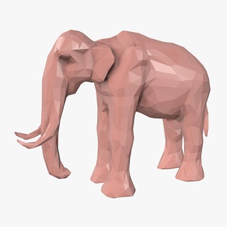 Mammut niedrig poly Kunst geometrisch Elefant dreieckig abstrakt Polygon Geometrie indisch Tier stark afrikanisch Kofferraum Stil Origami Mosaik Zoo Riese 3d print model - Mito3D