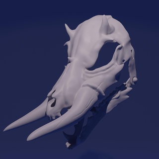 mammouth masque Halloween démon esprit velu base tête 3d print model - Mito3D