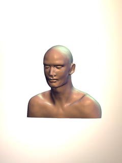 hombre busto cara cabeza cybor escupir clásico 3d print model - Mito3D