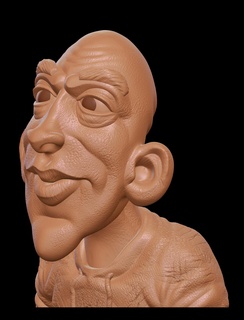 man textures face head 3d print model - Mito3D