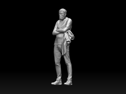 homme pose foule personnage Humain corps femme fille figure impression miniature diorama sculpture séance marchant garçon Jeune mobile téléphone 3d print model - Mito3D