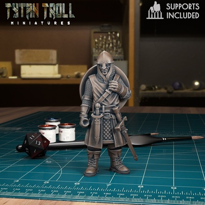 man at arms 10 pre-supported dnd fantasy models presupported tytantroll dungeons dragons miniatures minis 32mm vampire curse of strahd teeth blood suckers 3d print model - Mito3D