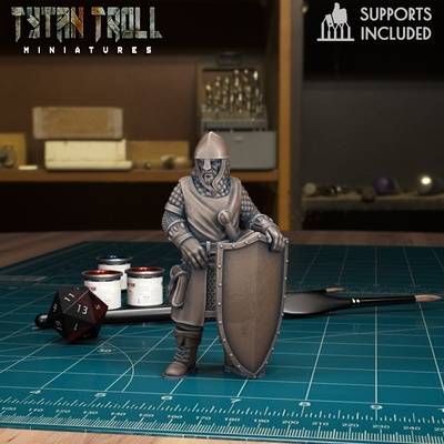 man at arms 11 pre-supported dnd fantasy models presupported tytantroll dungeons dragons miniatures minis 32mm vampire curse of strahd teeth blood suckers 3d print model - Mito3D