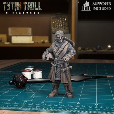 man at arms 12 pre-supported dnd fantasy models presupported tytantroll dungeons dragons miniatures minis 32mm vampire curse of strahd teeth blood suckers 3d print model - Mito3D