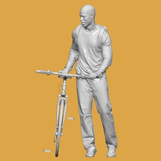 hombre bicicleta diorama diorama hombre bicicleta fundido presión 1 64 cuerpo 1 64 1 32 1 24 Bosquejo miniatura humano miniaturas figuritas 3d print model - Mito3D
