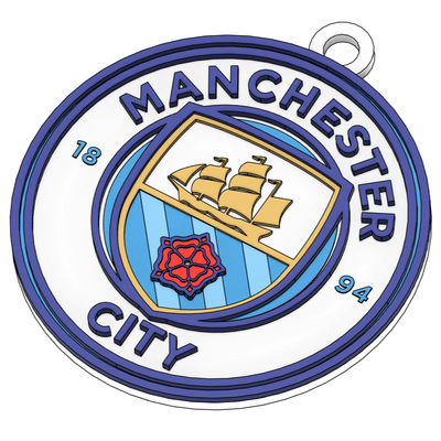 man c manchester city fc 3d logo by ok color printable gift keychain ornamental 3d print model - Mito3D