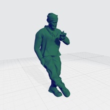 man cap smoking 3d print model - Mito3D