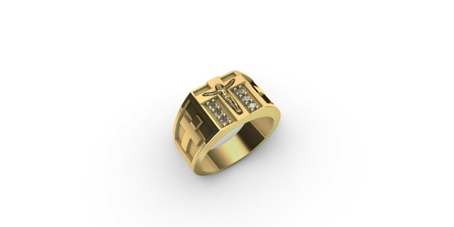 Christus Ring ringchrist christ Kreuzring Ringkreuze ringcristo3d ring Mensring 3d print model - Mito3D
