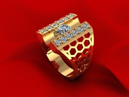 homme diamant mariage bague r207 bracelet solitaire bijoux moine Budha or argent engagement goujat imprimable 3d pendentif boucle d'oreille bébé 3d print model - Mito3D