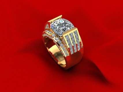 Diamant Hochzeit Ring r210 Armband Solitär Schmuck Mönch Budha Gold Silber Engagement cad druckbar 3d Anhänger Ohrring Armreif Baby 3d print model - Mito3D