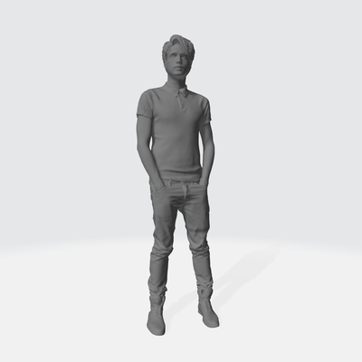 man figure standing hands in pocket 1 64 3d print model - Mito3D