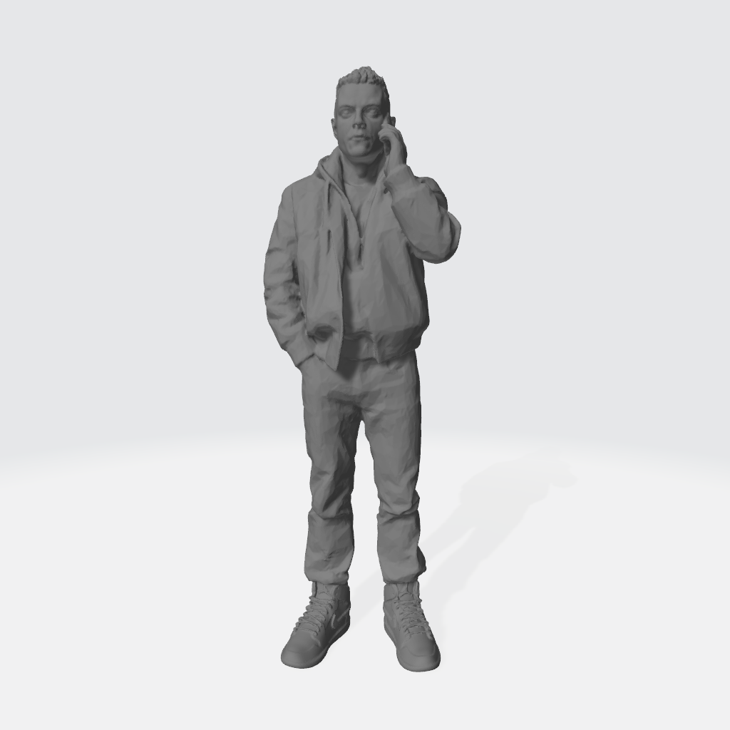 man figure standing mobile phone 1 64 3D print model - Mito3D