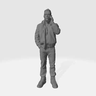 man figure standing mobile phone 1 64 3d print model - Mito3D